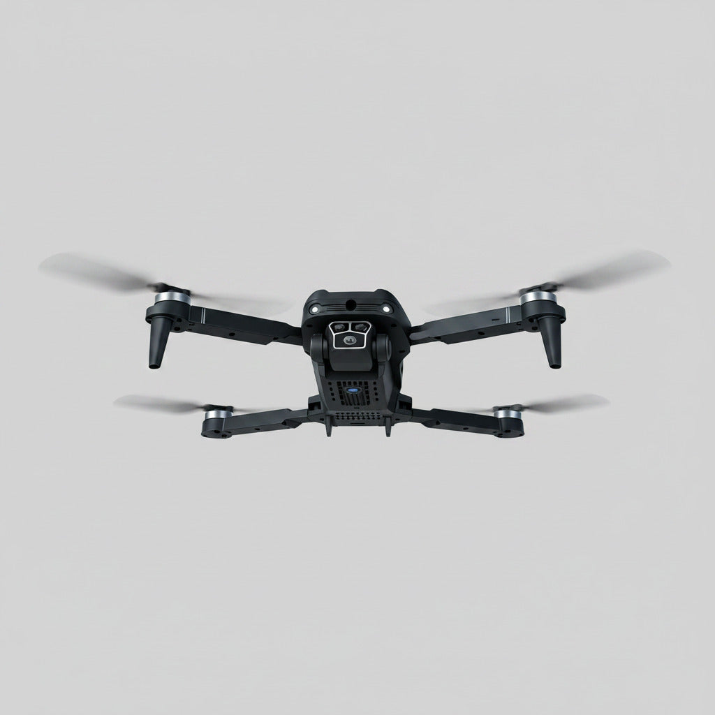 Z16 drone hovering over a mountainous landscape with text about optical flow positioning.